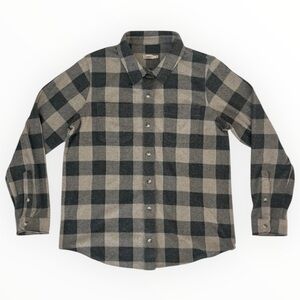 Faherty Legend Sweater Shirt Womens L Charcoal Grey Shacket Long Sleeve